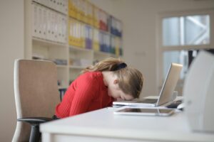 woman is frustrated with her laptop