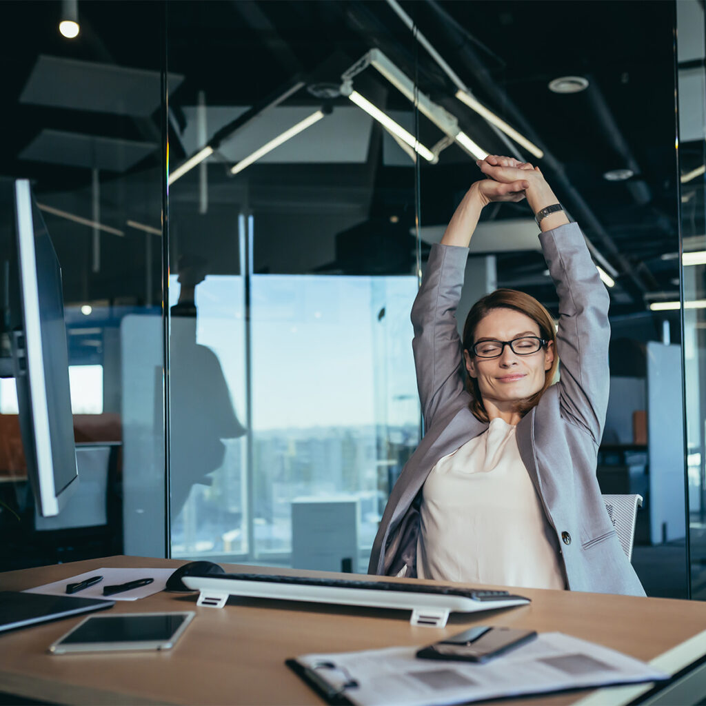 business owner with peace of mind after buying managed cyber security