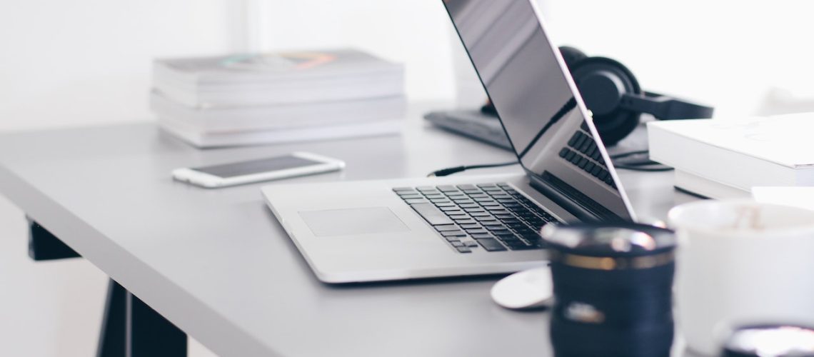 Gray Laptop on Table Top